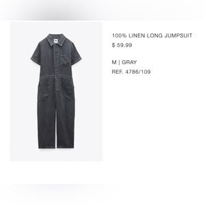 Zara Gray linen jumpsuit 4786/109